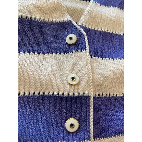 J.S.S knit wear jacket set small purple cream wool blend button up vintage - Picture 15 of 15